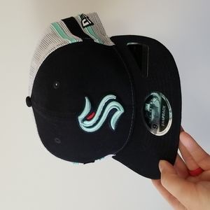 Worn once or twice new Era High Crown Seattle NHL Kraken Hat